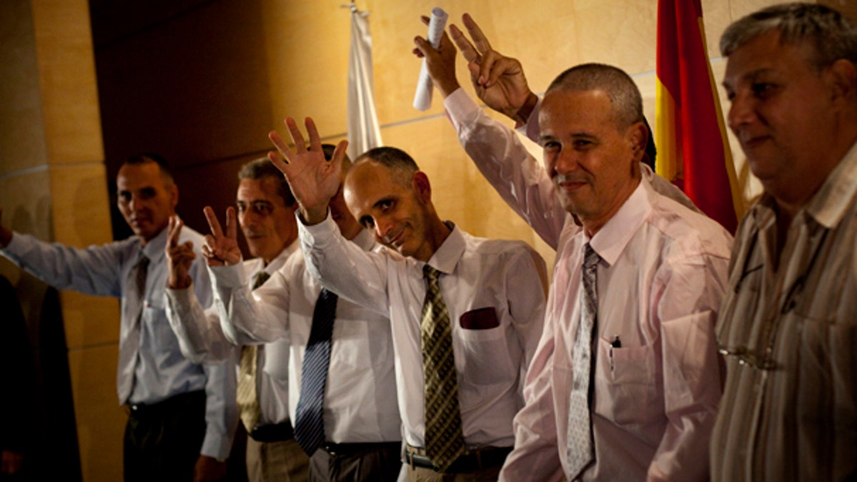 APTOPIX Spain Cuba Prisoners