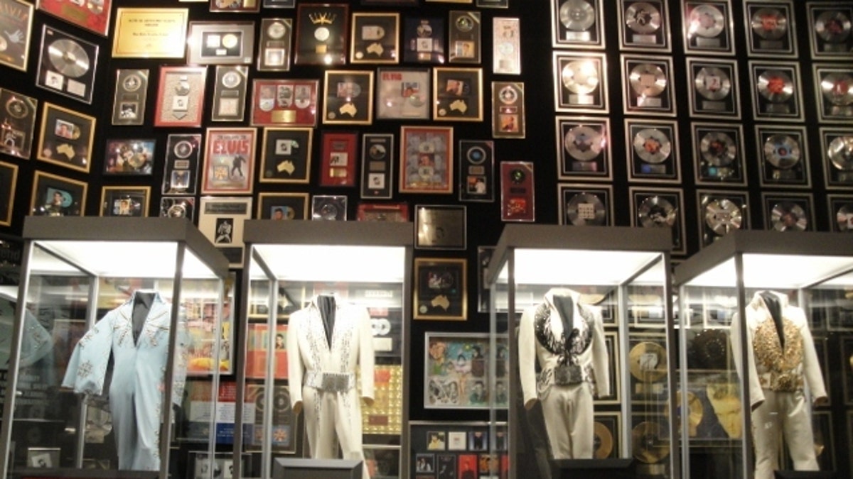 Elvis Presley's costumes are displayed at Graceland.