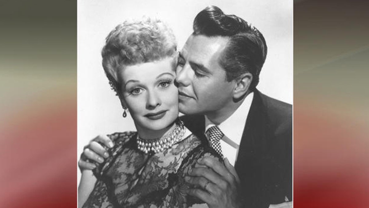 Lucille Ball and Desi Arnaz, who played husband Ricky Ricardo on "I Love Lucy," during a photoshoot.