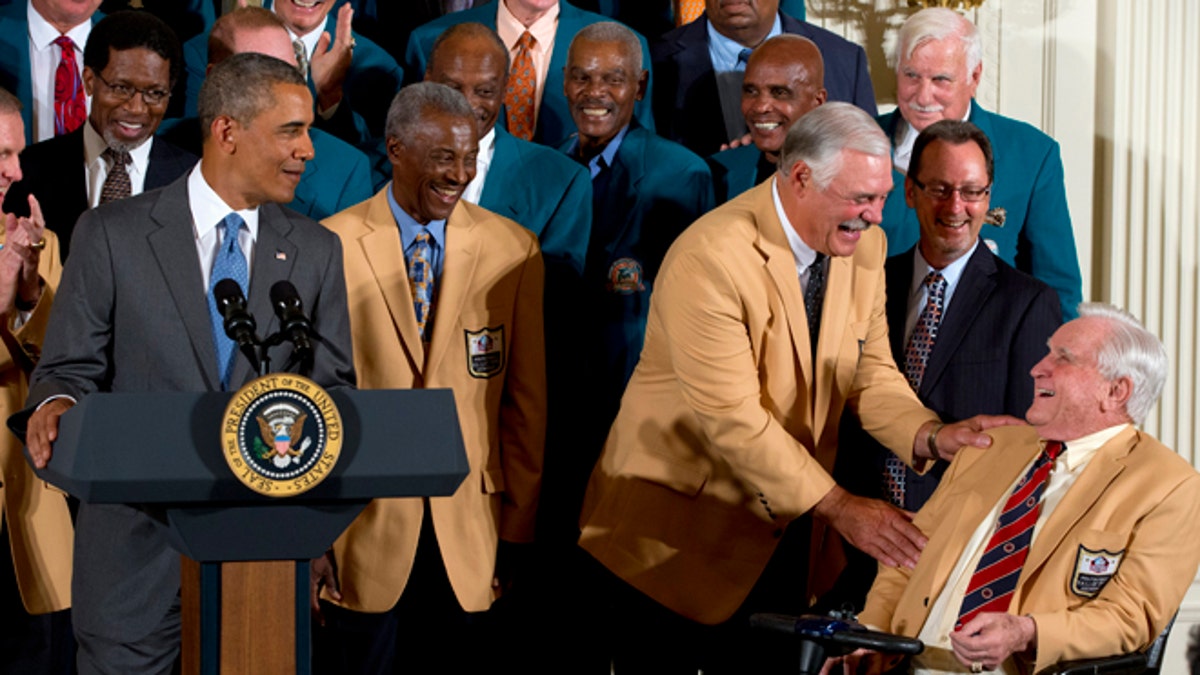 Obama 1972 Dolphins Football