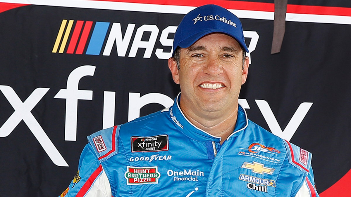 NASCAR driver Elliott Sadler, award after qualifying for the NASCAR Xfinity Series, Saturday, July 28, 2018