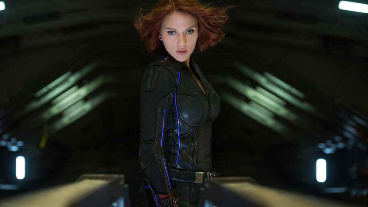 This photo provide by Disney shows Scarlett Johansson as Black Widow in a scene from Marvel's 