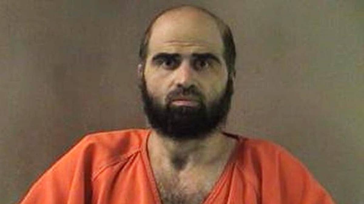 FILE - This undated file photo provided by the Bell County Sheriff's Department shows former Army psychiatrist Maj. Nidal Hasan. Hasan, who killed 13 people in a 2009 shooting spree at a Texas Army base, has a court hearing in his case Thursday, Jan. 29, 2015 at Fort Leavenworth, Kansas, where he is being held on the military death row. (AP Photo/Bell County Sheriff's Department, File)