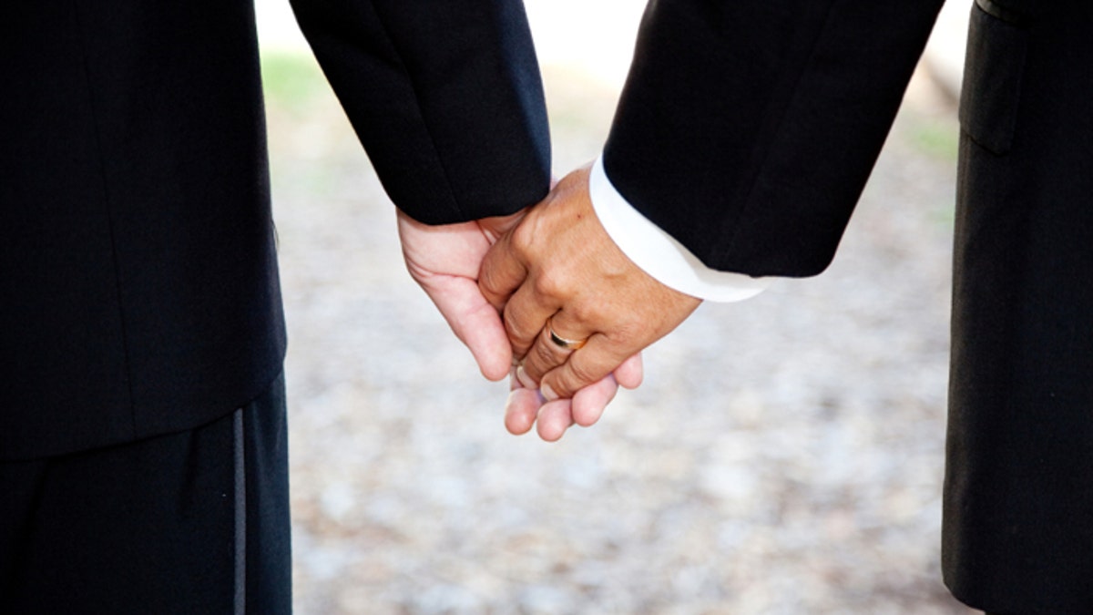 Gay Marriage - Holding Hands Closeup