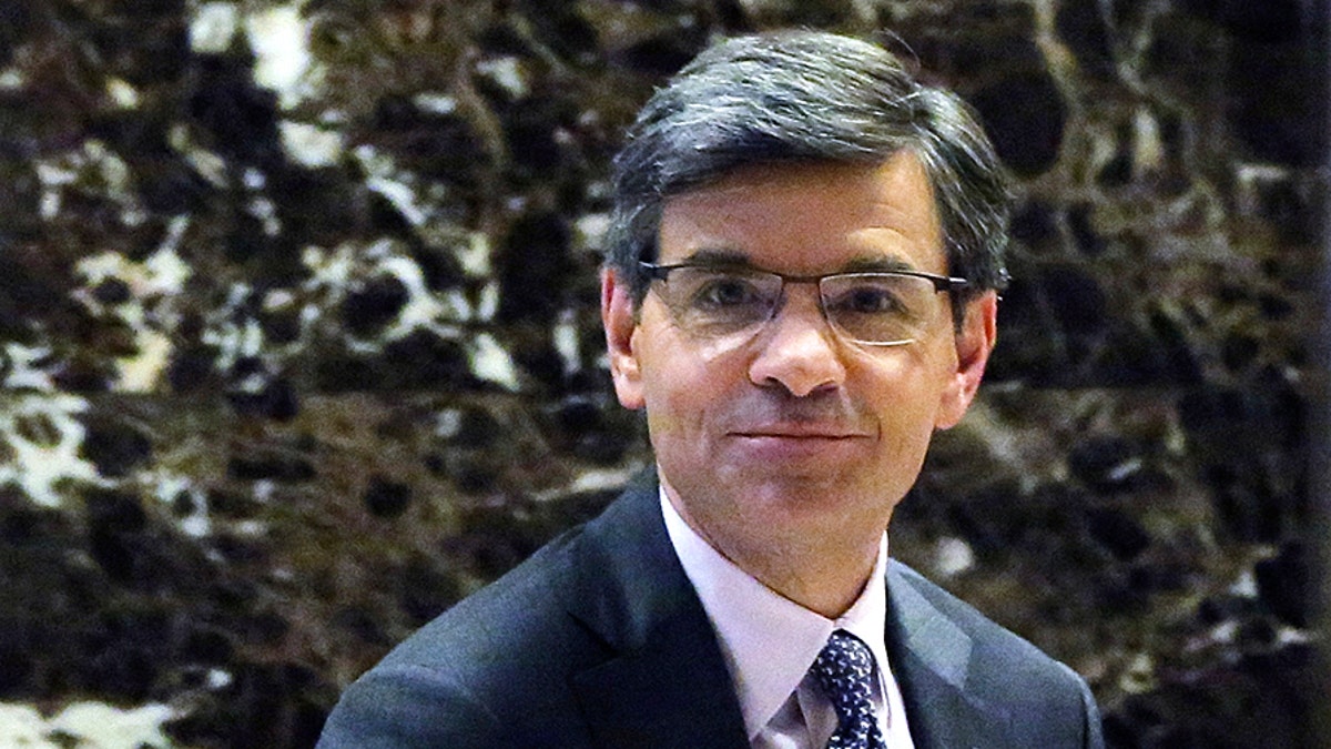 ABC host George Stephanopoulos departs after meeting with U.S. President-elect Donald Trump at Trump Tower in the Manhattan borough of New York, U.S., November 21, 2016. REUTERS/Lucas Jackson - S1AEUOEAOCAA
