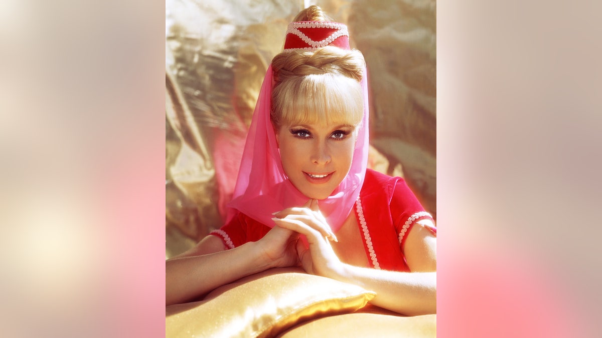 Barbara Eden, US actress, in a publicity portrait for the US television series, 'I Dream of Jeannie', USA, circa 1967. Eden starred as 'Jeannie' in the sitcom. (Photo by Silver Screen Collection/Getty Images)
