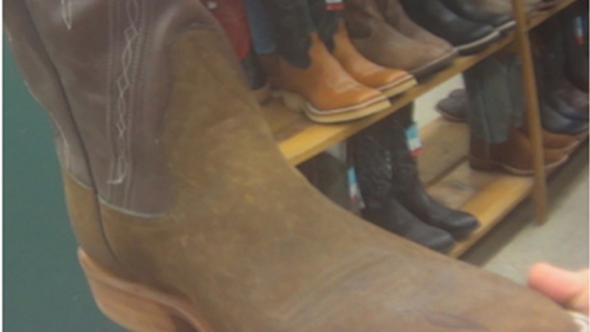 Giraffe boots at a retailer in Texas