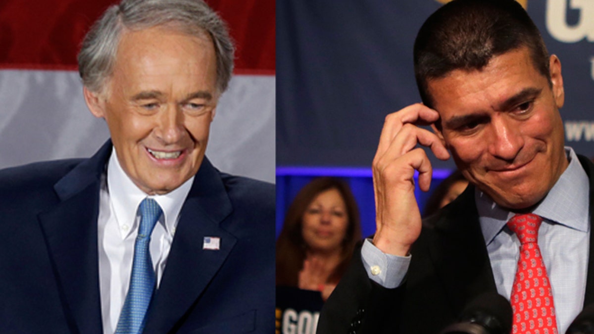 Democratic candidate Edward Markey (left) won John Kerry's vacated Massachusetts Senate seat on Tuesday against Republican challenger Gabriel Gomez (right).