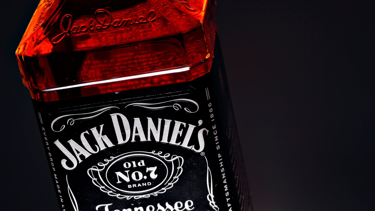 Jack Daniel's whiskey bottle detail
