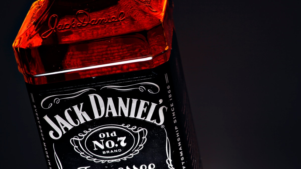 Jack Daniel's whiskey bottle detail