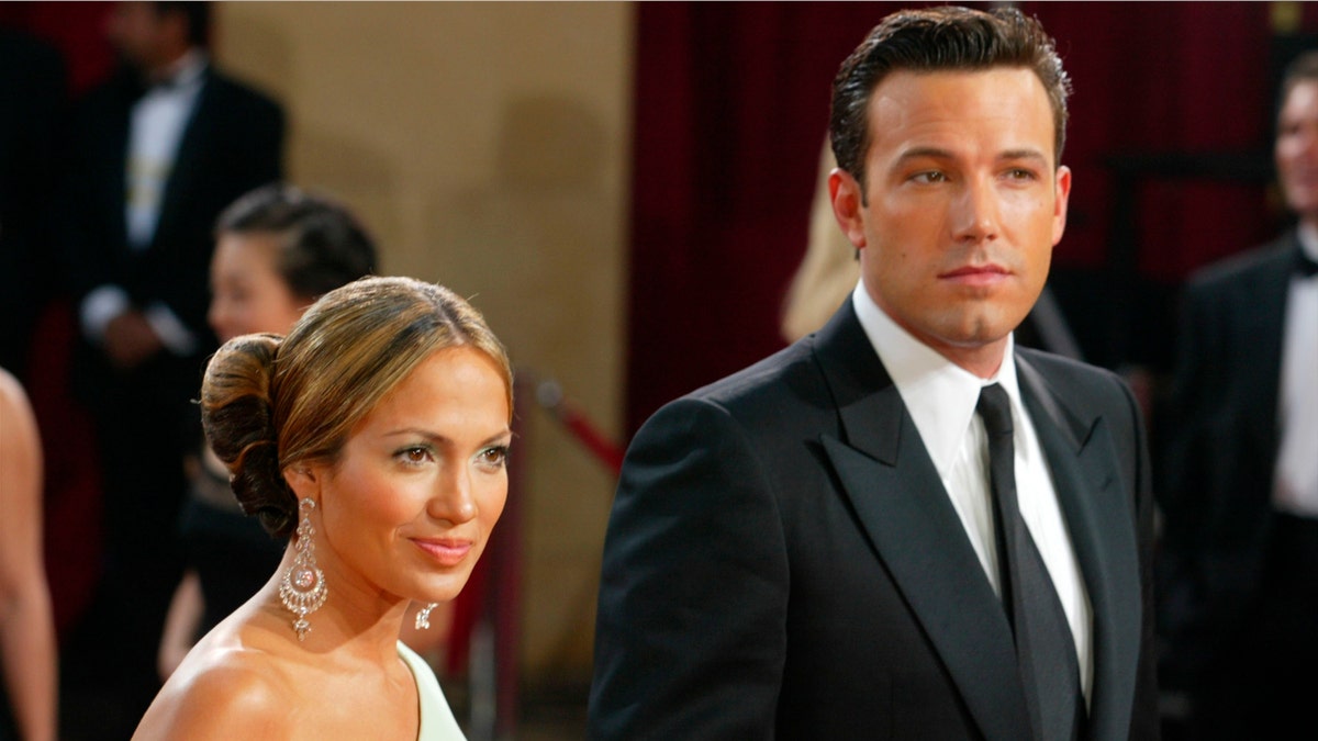 HOLLYWOOD - MARCH 23: (FILE PHOTO) Actors Ben Affleck and fiancee Jennifer Lopez attend the 75th Annual Academy Awards at the Kodak Theater on March 23, 2003 in Hollywood, California. Lopez and Affleck postponed their wedding, which was scheduled for this weekend, and has now reportedly spit up, possibly temporarily. (Photo by Kevin Winter/Getty Images)