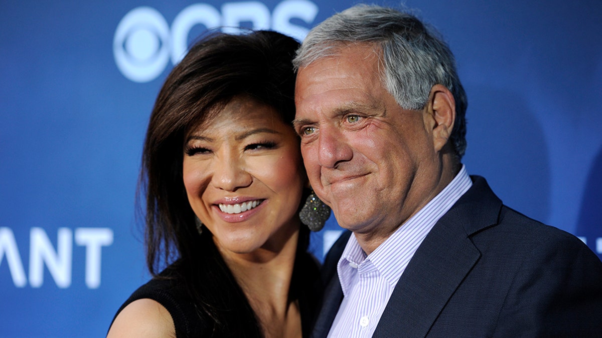 Les Moonves and his wife Julie Chen on LA 2014. AP photo
