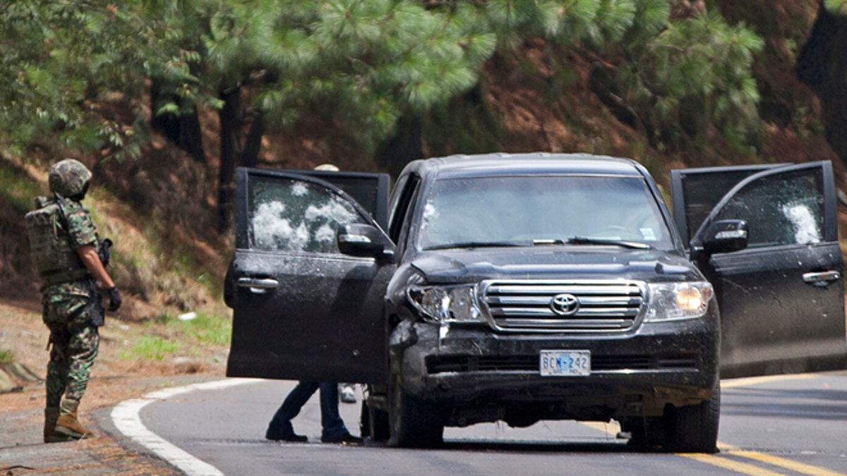 APTOPIX Mexico Embassy Vehicle Shooting