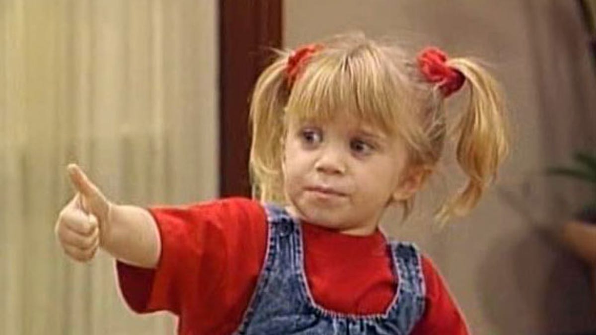 Michelle Tanner doing her signature thumbs up, which coincides with her catchphrase, "You got it, dude."