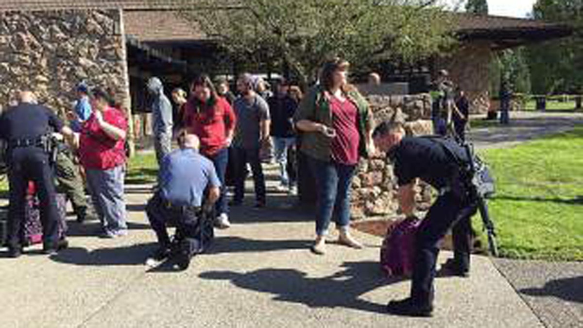 Cops worked to remove students from Umpqua Community College in Oregon.