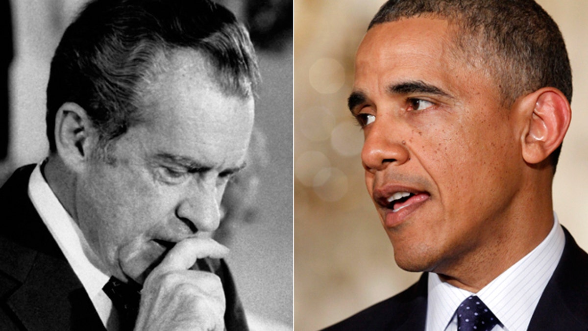 Skandal mengarah pada perbandingan antara pemerintahan Nixon dan Obama