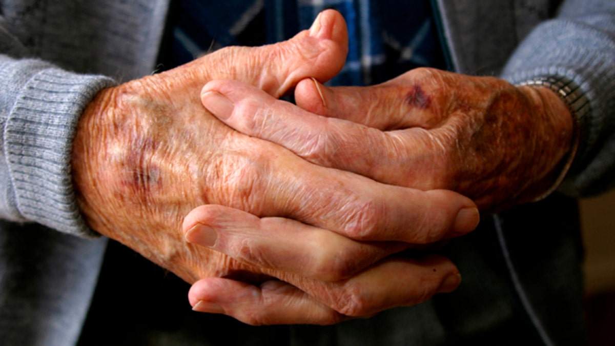 Elderly mans hands