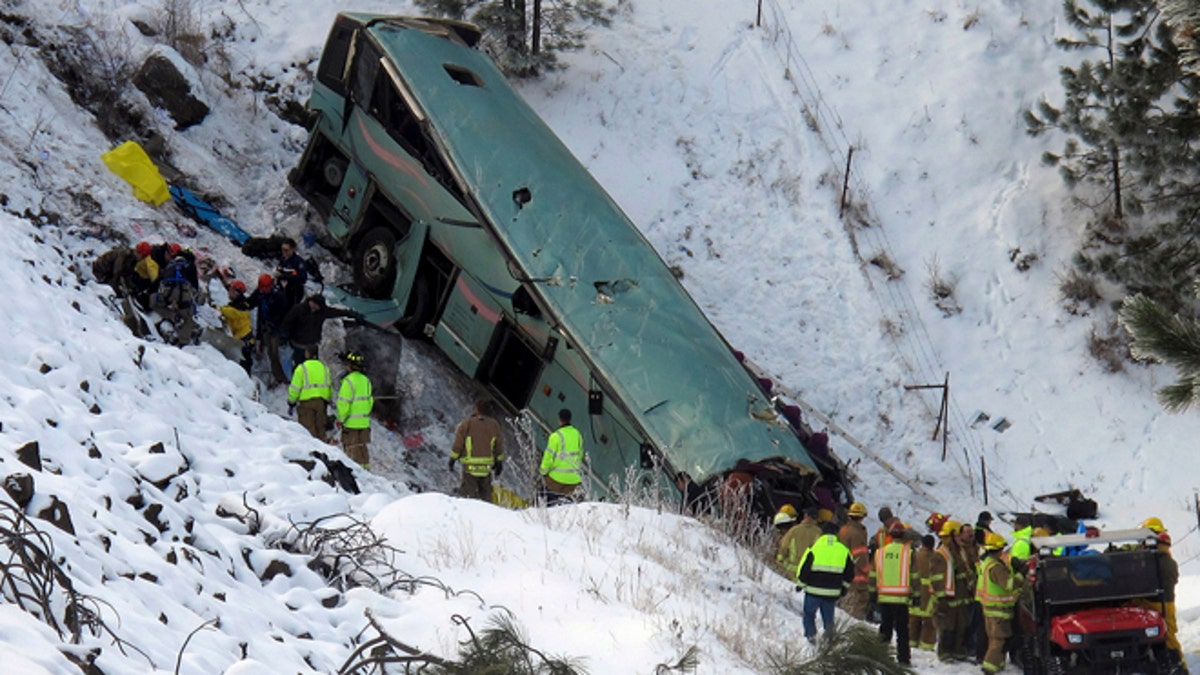 APTOPIX Tour Bus Crash