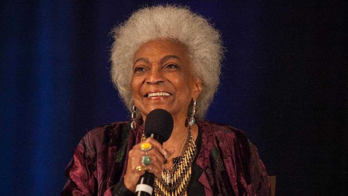 Nichelle Nichols appears at a "Star Trek" convention in Rosemont, Ill., June 8, 2014. (Associated Press)