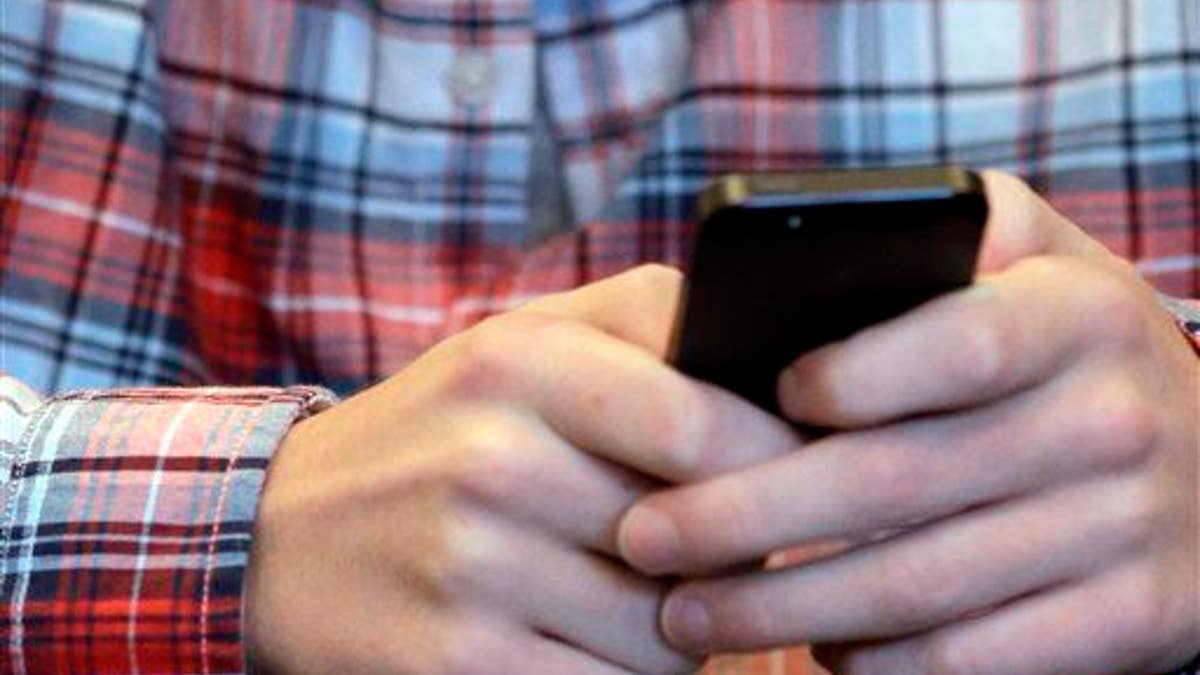 This file photo shows someone checking his smartphone