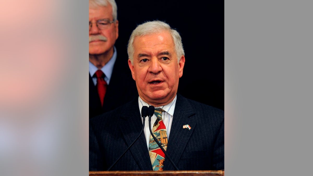 U.S. Representative Nick J. Rahall speaks during a visit by him and his colleagues discussing bilateral relationships between Egypt and the U.S., in Cairo March 15, 2012. REUTERS/Esam Al-Fetori (EGYPT - Tags: POLITICS) - RTR2ZE4W