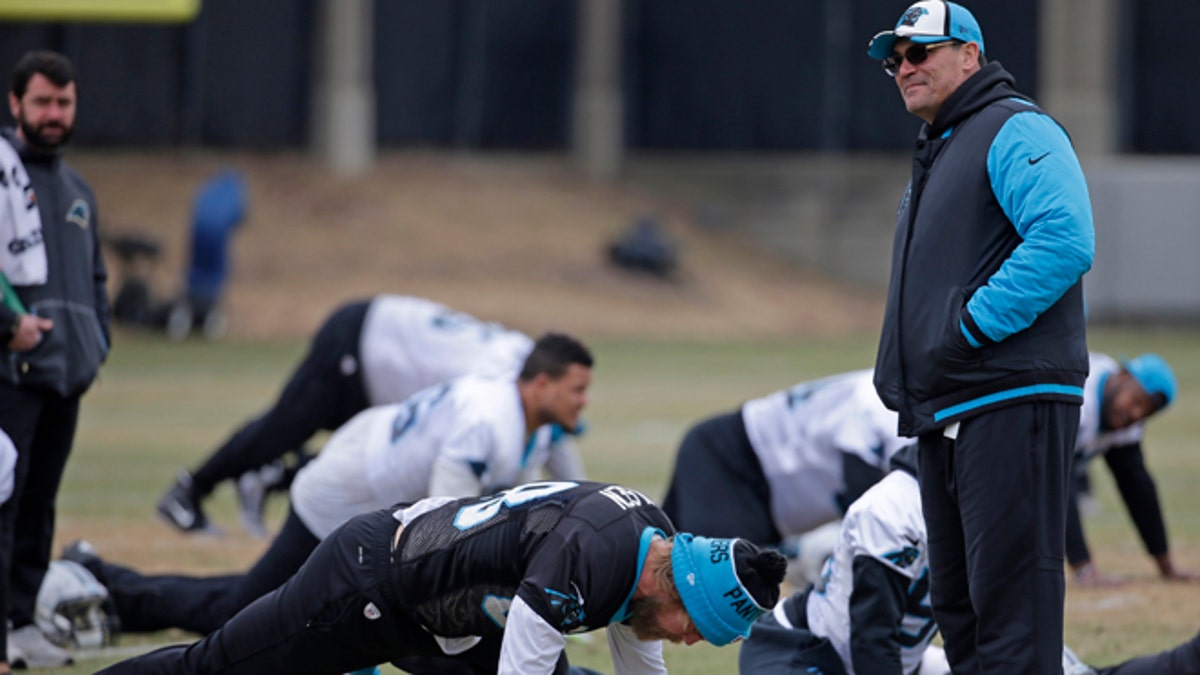 Super Bowl Panthers Practice Football