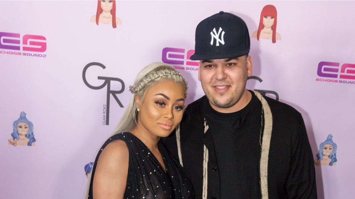 HOLLYWOOD, CA - MAY 10: Rob Kardashian and Blac Chyna arrive at her Blac Chyna Birthday Celebration And Unveiling Of Her "Chymoji" Emoji Collection at the Hard Rock Cafe on May 10, 2016 in Hollywood, California. (Photo by Greg Doherty/Getty Images)