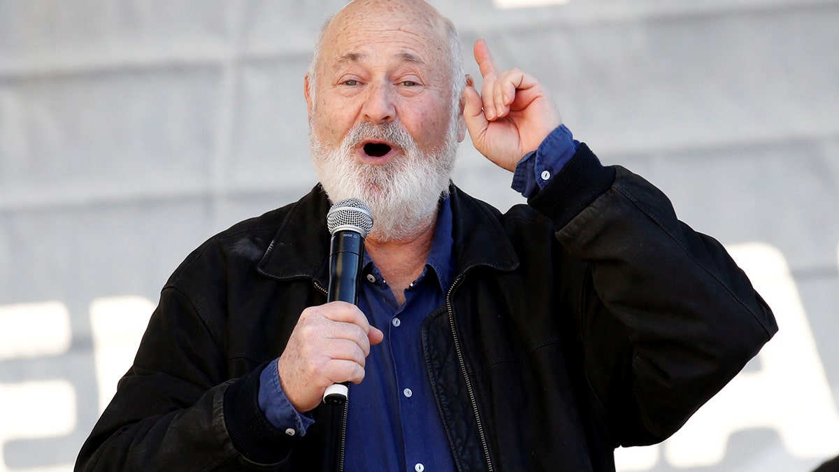 Director Rob Reiner speaks at the second annual Women's March in Los Angeles, California, U.S. January 20, 2018.