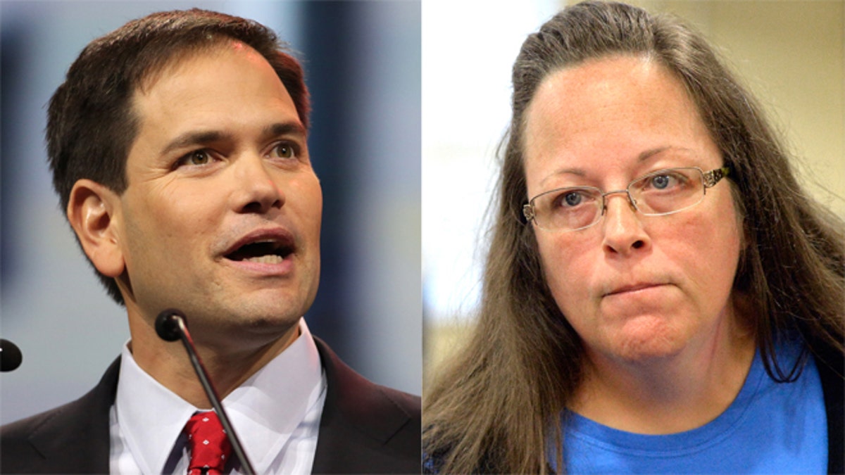 Marco Rubio stands by Kentucky clerk who wont issue gay marriage licenses Fox News image pic photo
