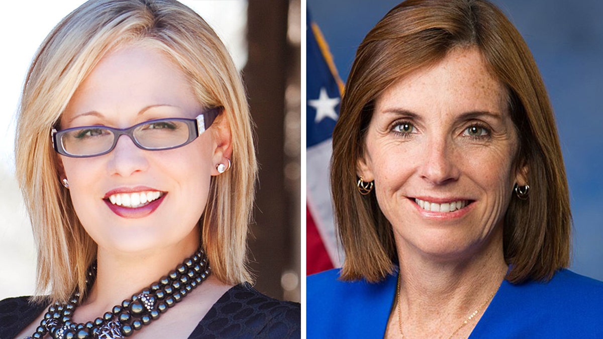 Arizona candidates, Democrat Kyrsten Sinema and Republican Martha McSally