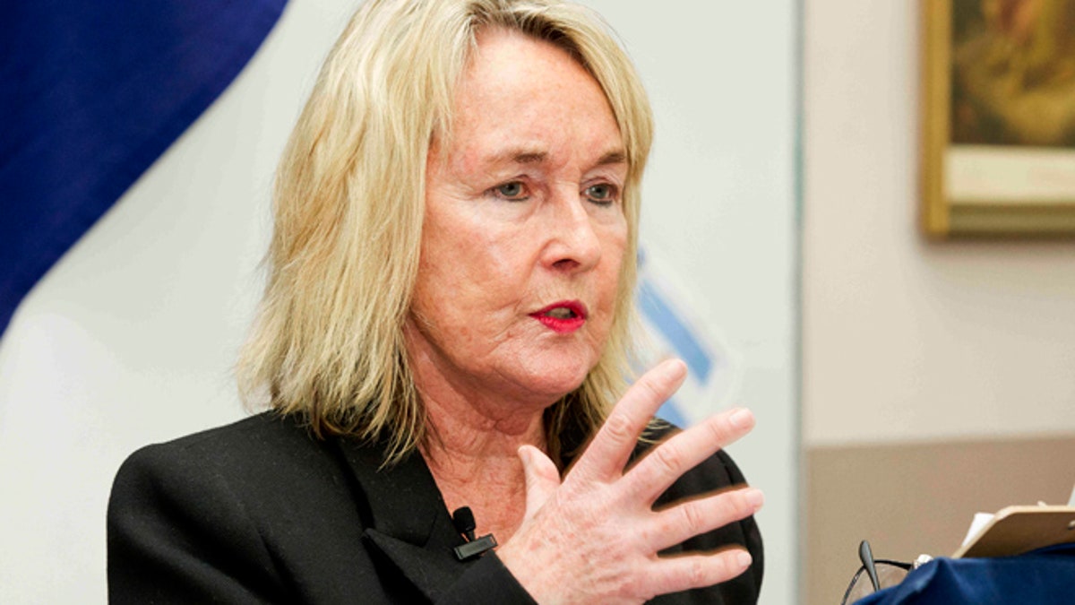 Oct. 21, 2015: June Steenkamp, the mother of the late Reeva Steenkamp who was shot dead by her boyfriend Oscar Pistorius in 2013, delivers a lecture on women abuse to students.
