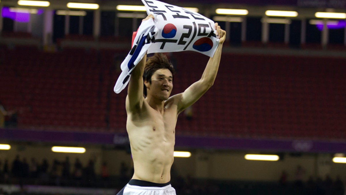 London Olympics Soccer South Korea Political Flag