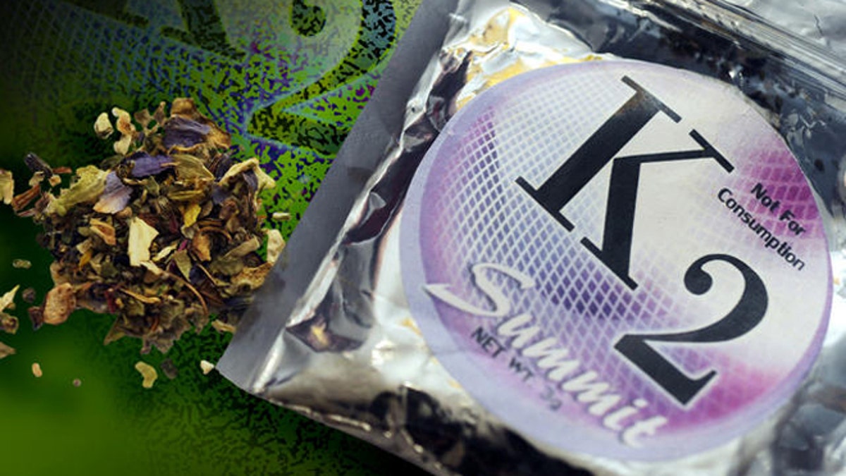 This Feb. 15, 2010, photo shows a package of K2 which contains herbs and spices sprayed with a synthetic compound chemically similar to THC, the psychoactive ingredient in marijuana. State lawmakers in Missouri and Kansas have introduced bills which would create penalties for K2 possession similar to those for marijuana.(AP Photo/Kelley McCall)