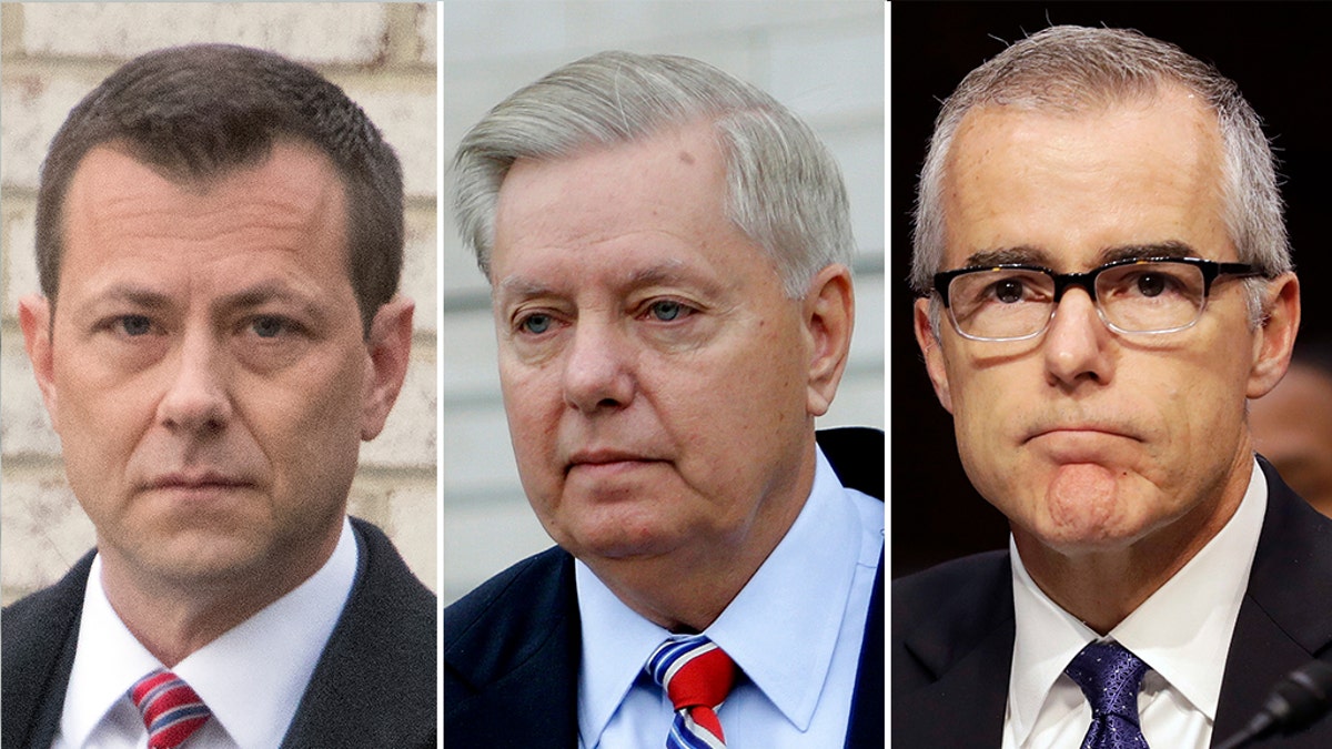 Peter Strzok, Lindsey Graham and Andrew McCabe