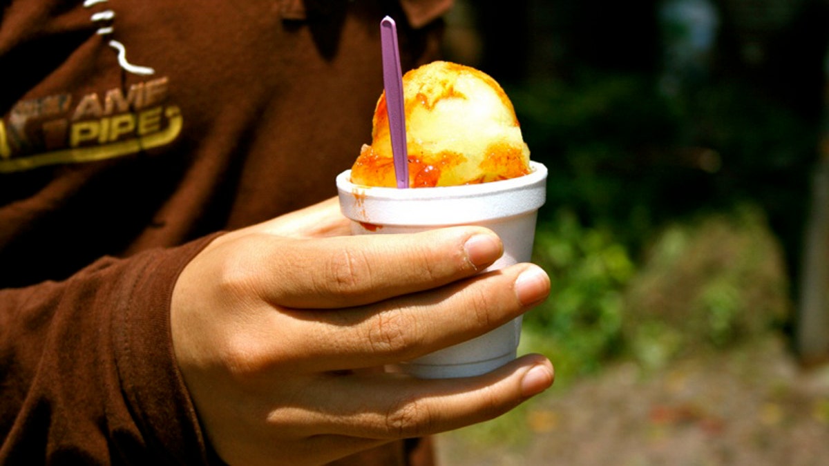 A Styrofoam cup
