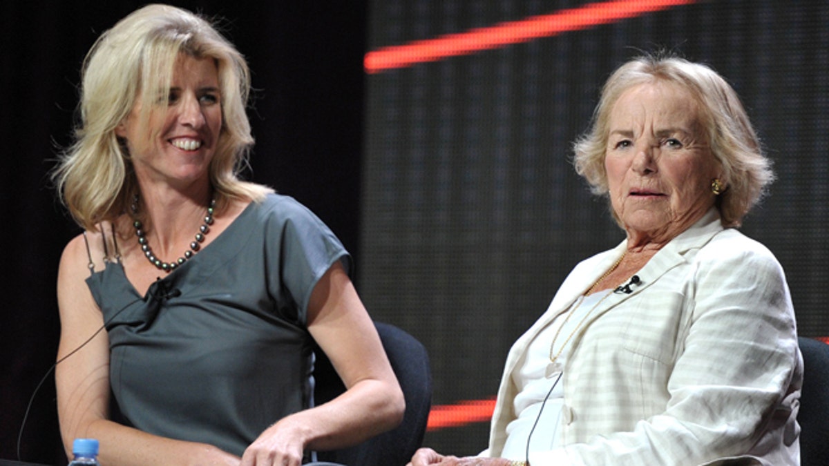 Director Rory Kennedy, left, and Ethel Kennedy appear onstage during HBO's TCA panel for 
