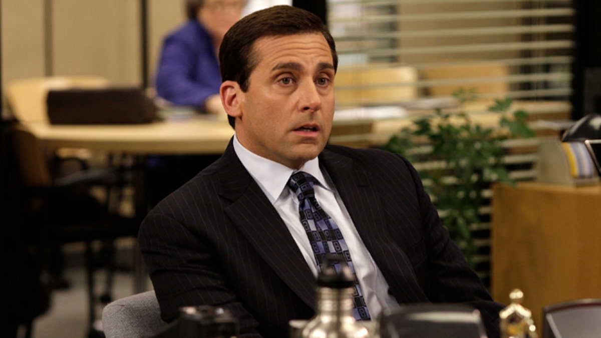 This undated image released by NBC shows Steve Carell as Michael Scott in a scene from 