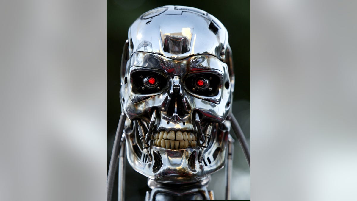 A robot from the movie is on display for the premier of the motion picture Terminator 3  
