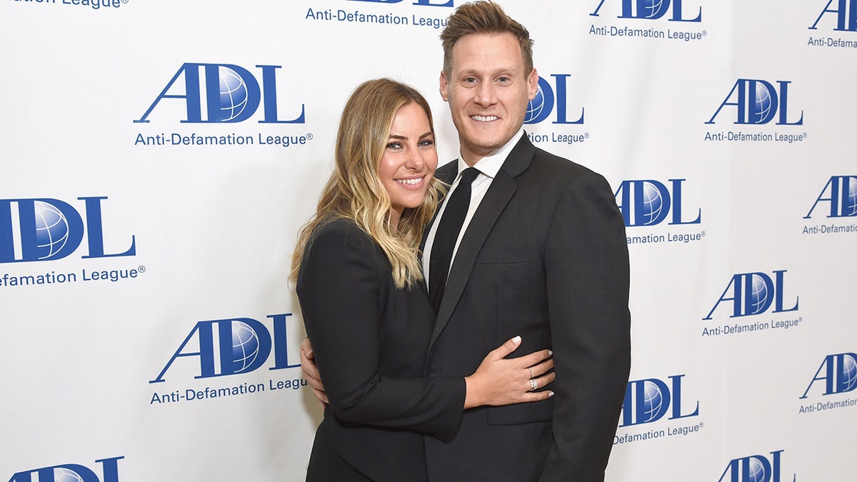 BEVERLY HILLS, CA - APRIL 17:  Tracey Kurland (L) and Trevor Engelson attend the Anti-Defamation League Entertainment Industry Dinner at The Beverly Hilton Hotel on April 17, 2018 in Beverly Hills, California.  (Photo by Michael Kovac/Getty Images)