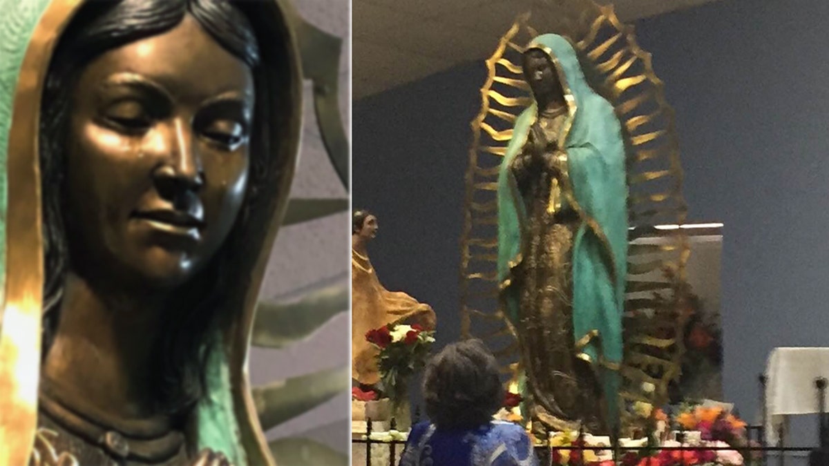 Weeping Virgin Mary statue