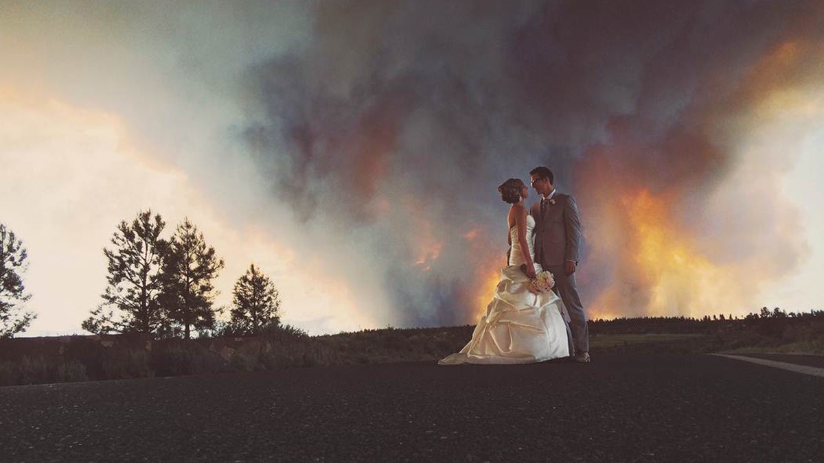 Wildfire Wedding Photo