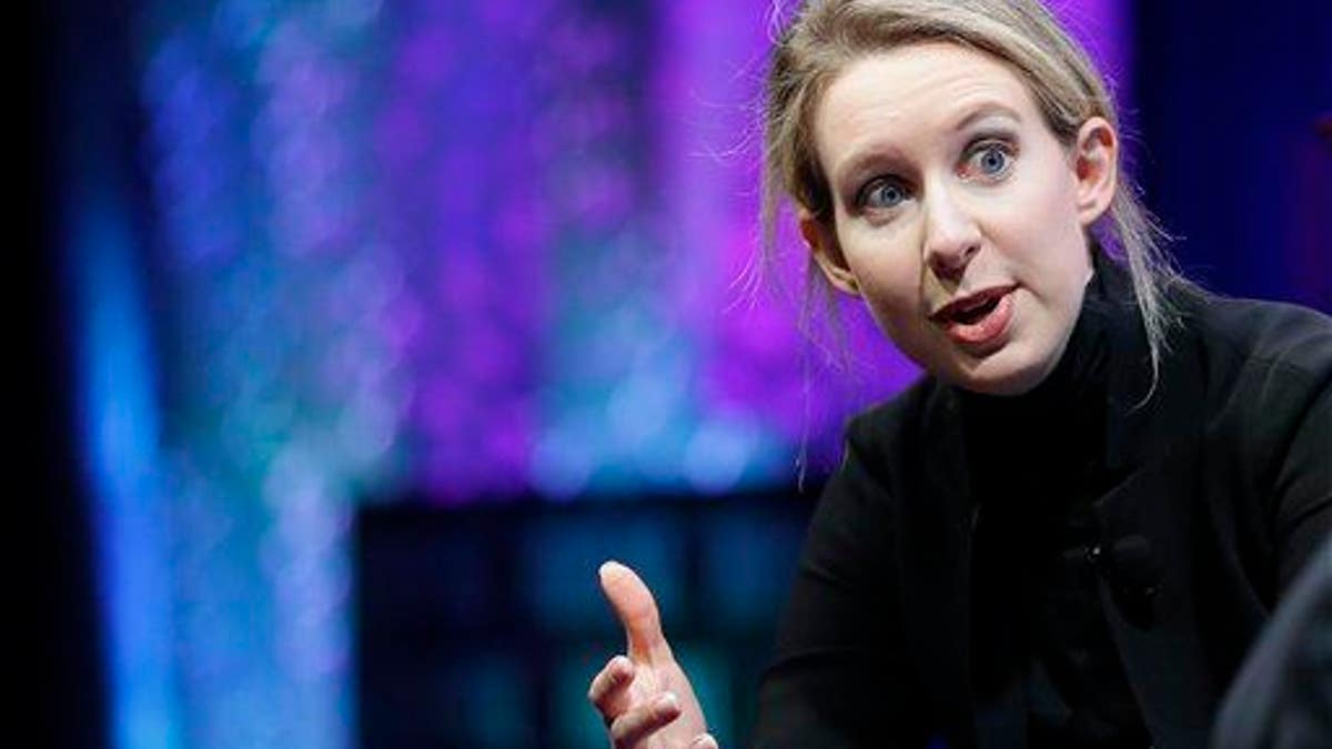 Elizabeth Holmes, founder and CEO of Theranos, speaks at the Fortune Global Forum in San Francisco, Monday, Nov. 2, 2015. (AP Photo/Jeff Chiu)