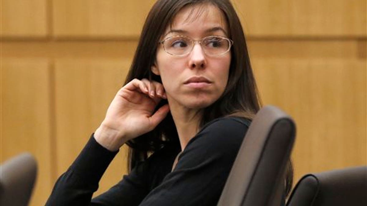 FILE - This Jan. 9, 2013 file photo shows Jodi Arias appearing for her trial in Maricopa County Superior court in Phoenix. Live television coverage of Arias' penalty phase retrial will be banned and the case will remain in Phoenix despite defense arguments that intense publicity will make it difficult to find impartial jurors, a judge ruled this week. (AP Photo/Matt York, file)