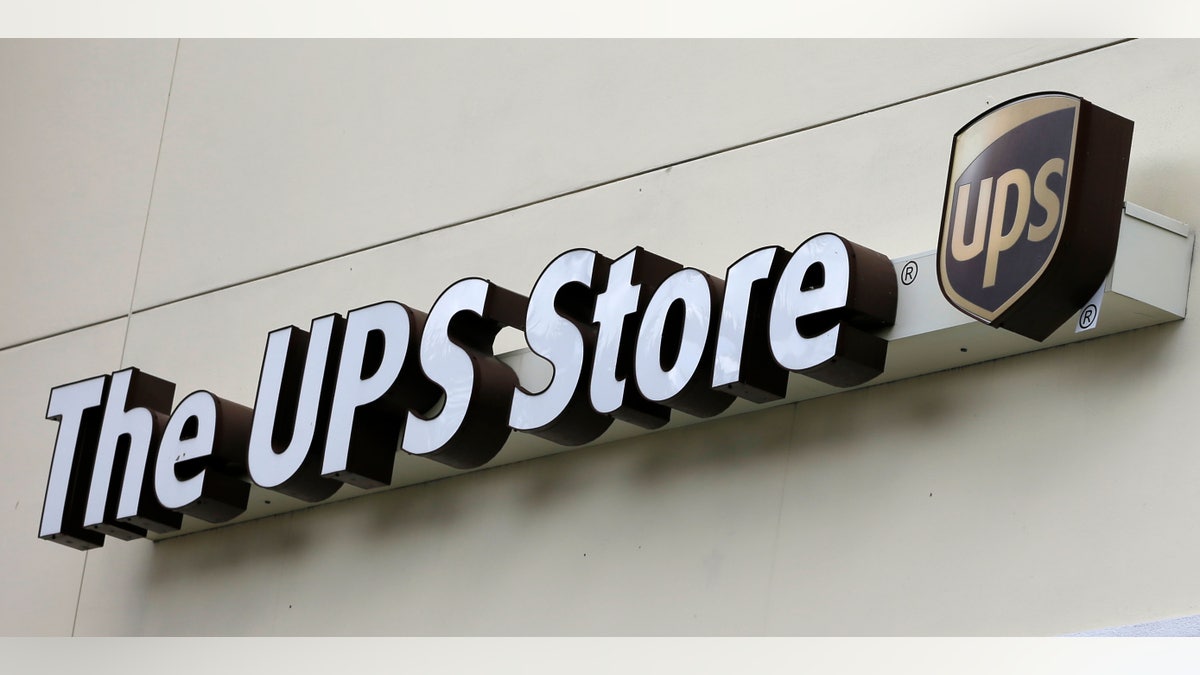 The UPS logo at a UPS Store