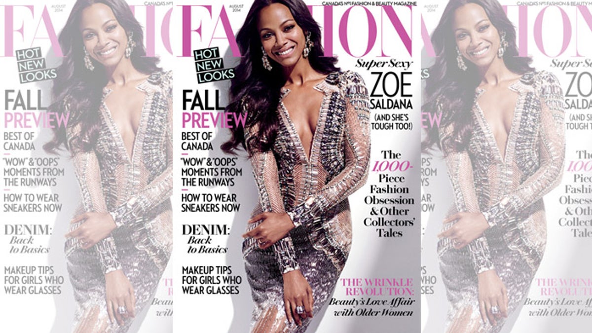 FASHION Magazine August 2014 cover: Zoe Saldana - FASHION Magazine