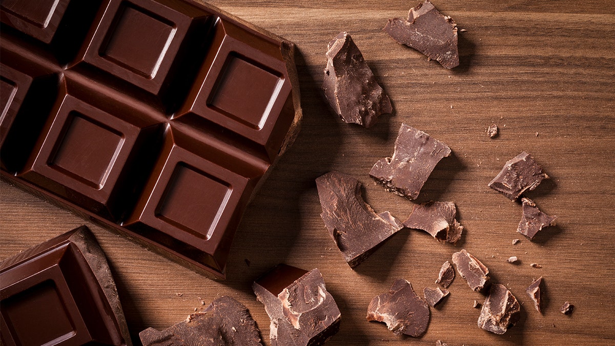 chocolate pieces up close
