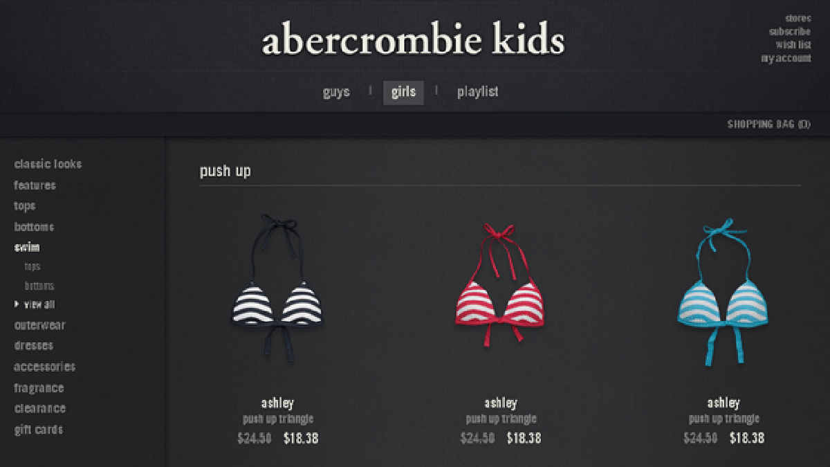 Abercrombie And Fitch - Push Up Bra - Critical Media Project