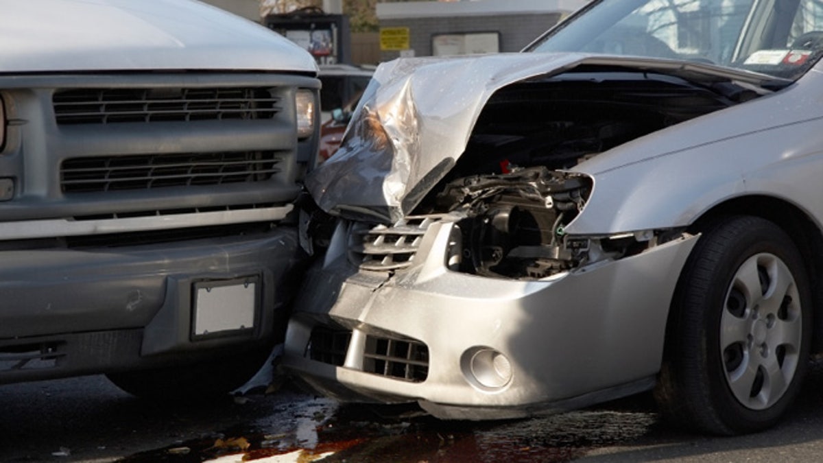 Close-up car accident