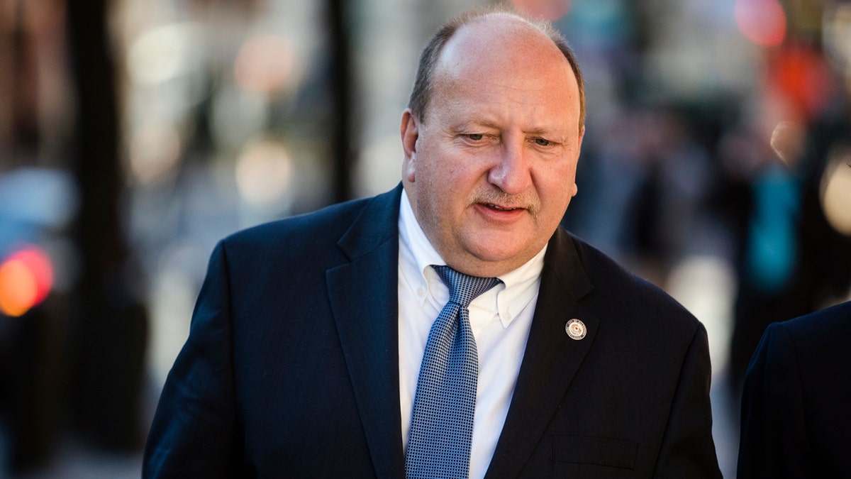FILE - In this Nov. 28, 2017, file photo, Allentown Mayor Ed Pawlowski, who is facing corruption charges, walks to the federal courthouse in Philadelphia during a break in a pretrial hearing. Pawlowski was convicted Thursday, March 2, 2018, of selling his office to campaign donors, a verdict that will force the Democrat from office. (AP Photo/Matt Rourke, File)