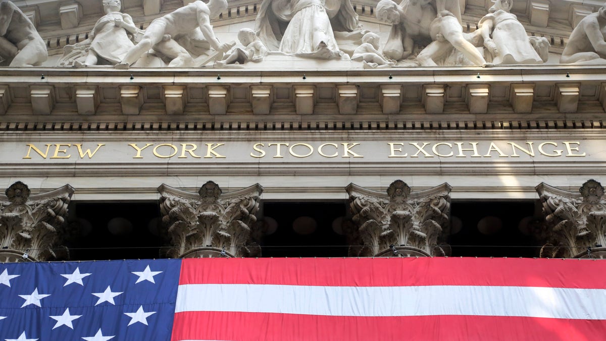 American flag Wall Street AP